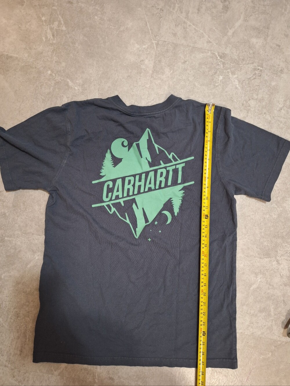 Mens Carhartt Dark Grey Relaxed Fit Tee with Logo Print Size Medium - Picture 4 of 5